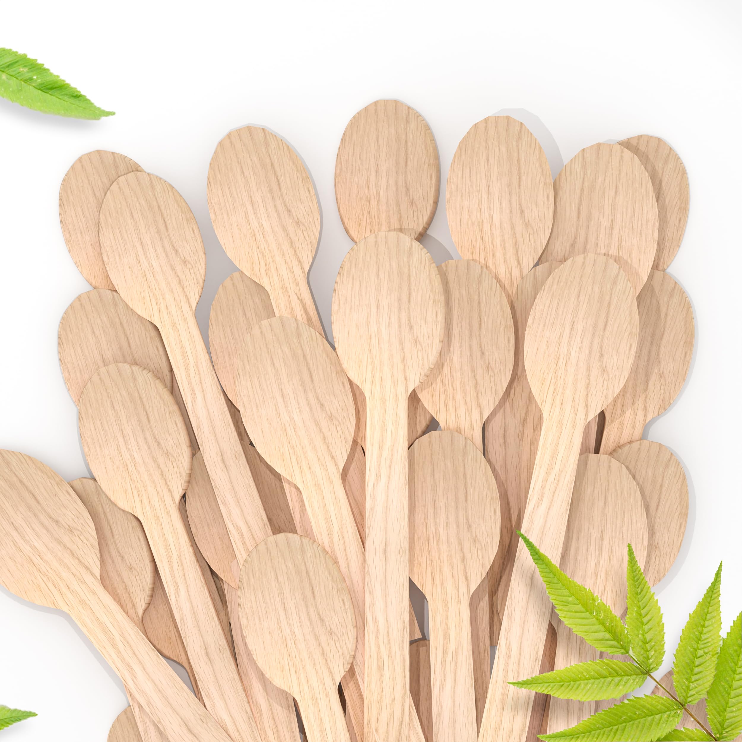 Janngii 100pcs Disposable Wooden Cutlery Set [100 Spoons] BPA Free Eco-Friendly Biodegradable Cutlery Set for Picnic Outdoor Parties (Wooden Spoons 100pc)