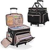 Prokva Rolling Teacher Bag with Wheels, Teacher Tote Bag with Detachable Trolley, Fits for 15.6" Laptop(Patent Design)