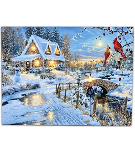 Amazon.com: Thomas Kinkade Holiday Gathering LED Canvas Sign