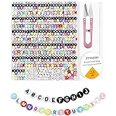 1760PCS FIVEIZERO Colored Round Letter Beads, 4x7mm Acrylic Alphabet Beads for Jewelry Making, Friendship Bracelet Making Kit for Necklace, Keychain & DIY Crafts