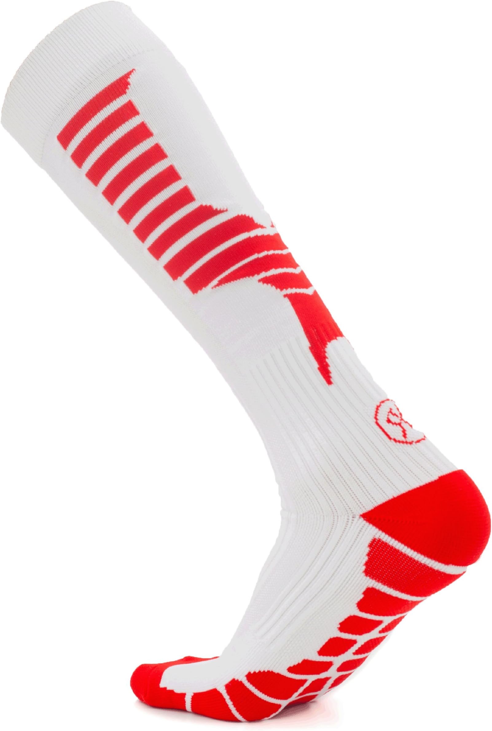 RadoKane Athletic Compression Socks (White With Red)