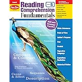 Evan-Moor Reading Comprehension Fundamentals, Grade 6, Homeschool and Classroom Resource Workbook, Reproducible Worksheets, Main Idea, Details, Visual Information, Cause, Effect, Vocabulary, Summarize