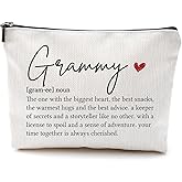 DILSJ Grammy Gifts Makeup Bag, Grammy Gifts For Christmas From Grandkids Cosmetic Bags, Best Grandma Gift From Granddaughters Heart Zipper Makeup Pouch Travel Organizer Toiletry Cosmetic Bags & Cases