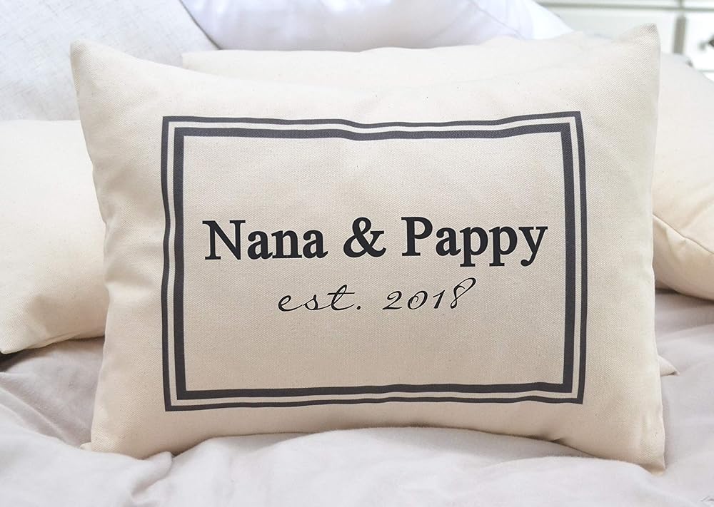 Personalized Grandparent Pillow Announcement