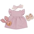 LullaBaby – Clothing Set – Pink Dress, Headband, Teether & Shoes – 14-inch Baby Doll Clothes – Imaginative Play – Toys For Kids Ages 2 & Up – Baby Doll Dress Outfit
