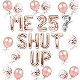 Rose Gold 25th Birthday Balloons 25th Birthday Decorations Banner Cheers To 25 Years Decorations Twenty Five Fine Happy 25 year old Party Supplies