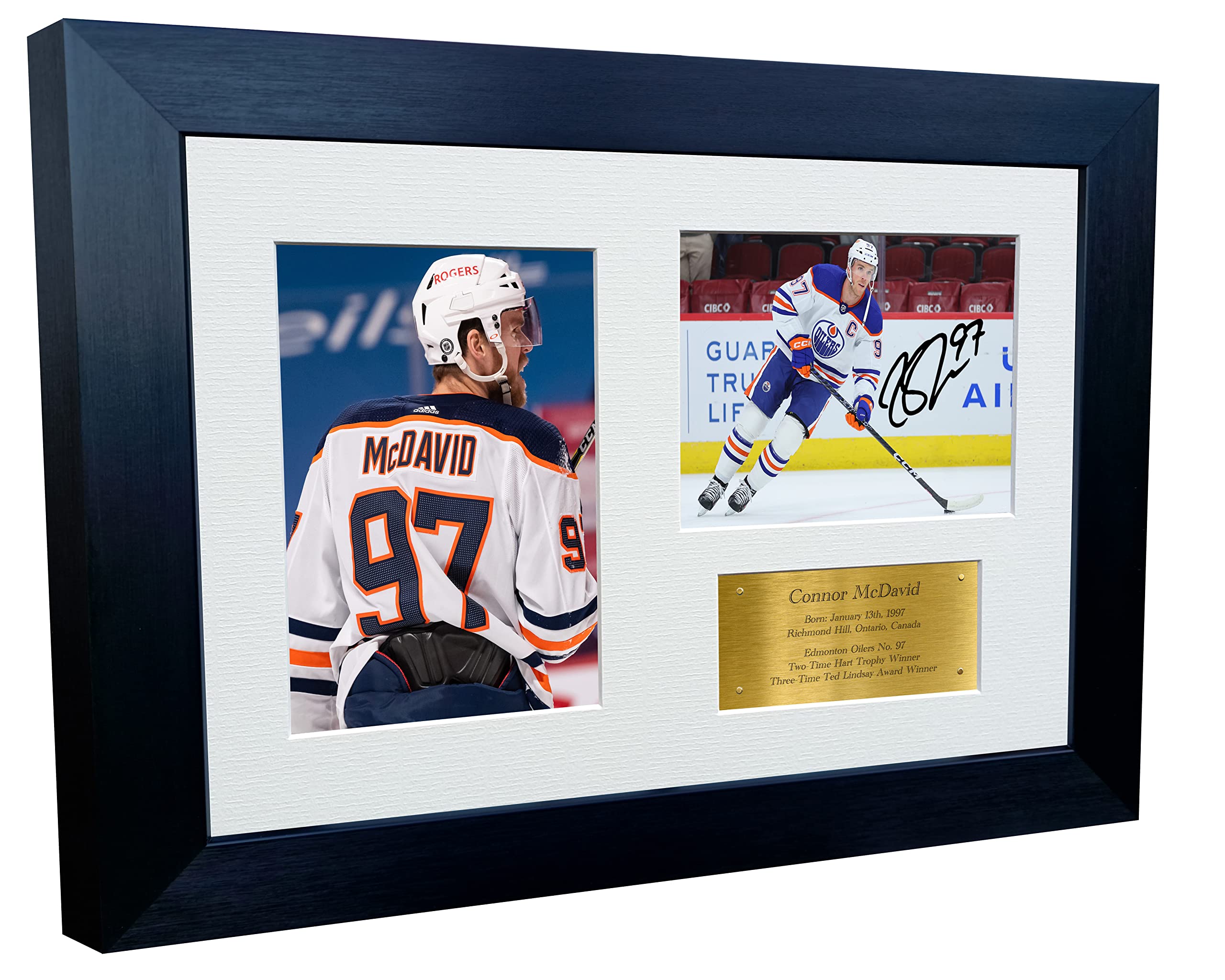 Kitbags & Lockers 12x8 A4 Connor McDavid Edmonton Oilers NHL Autographed Signed Photo Photograph Picture Frame Ice Hockey Poster Gift Triple G