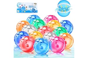 MAKE KIDS SMILE BUBBLE FUN 16 Pcs Reusable Water Balloons, Quick Refillable Water Balloon for Kids & Adults, Self Sealing Magnetic Water Balls, Silicone Water Toys for Summer Outdoor Pool Beach