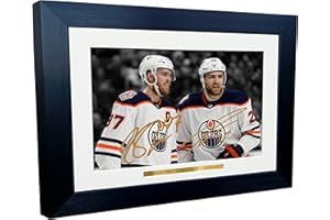 Kitbags & Lockers 12x8 A4 Connor McDavid Leon Draisaitl Edmonton Oilers NHL Autographed Signed Photo Photograph Picture Frame