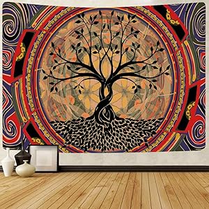 FEASRT Tree Totem Tapestry Yggdrasil Tapestry Wall Art Decor for Bedroom Living Room Apartment Dorm Decorations Wall Hanging Tapestries 80x60 Inches GTZYAY145