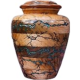 Urn for Human Ashes Large Wooden urn for Cremation Adult urn Box for Ashes Personalized Wooden urn Burial urn for Funeral Wood Box (Green 01)