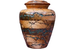 Green 01 Large Wooden Urn for Adult Ashes - Personalized Burial Urn for Cremation and Funeral - Box for Ashes