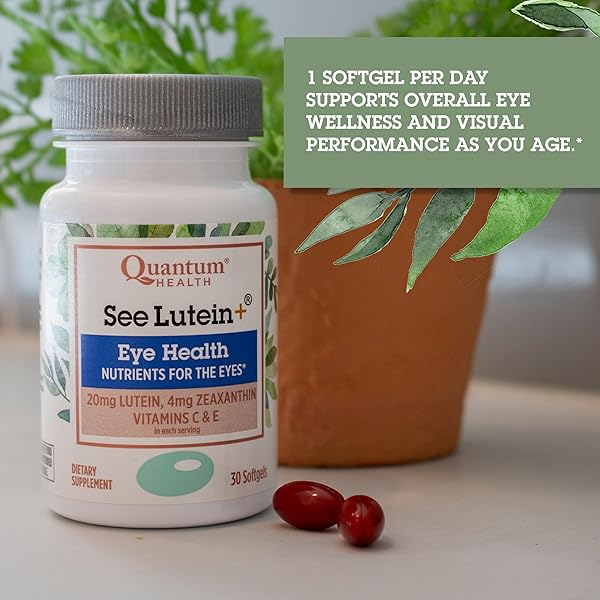 QUANTUM HEALTH SEE LUTEIN+, LUTEIN & ZEAXANTHIN EYE SUPPLEMENT, WITH EYE VITAMINS C AND E, HELPS MAINTAIN OVERALL EYE HEALTH – 30 SOFTGELS, 30-DAY SUPPLY