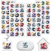 HERRYPENG 84 PCS UV DTF Stickers, Dragon Mini Rub on Transfer for Keychains and Libbey Glass, Permanent DIY Decals for Candles, Notebooks and Flower Pots