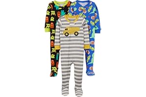 Macacão de dormir para bebês Pijama de algodão com pés justos Simple Joys by Carter'sMeninos