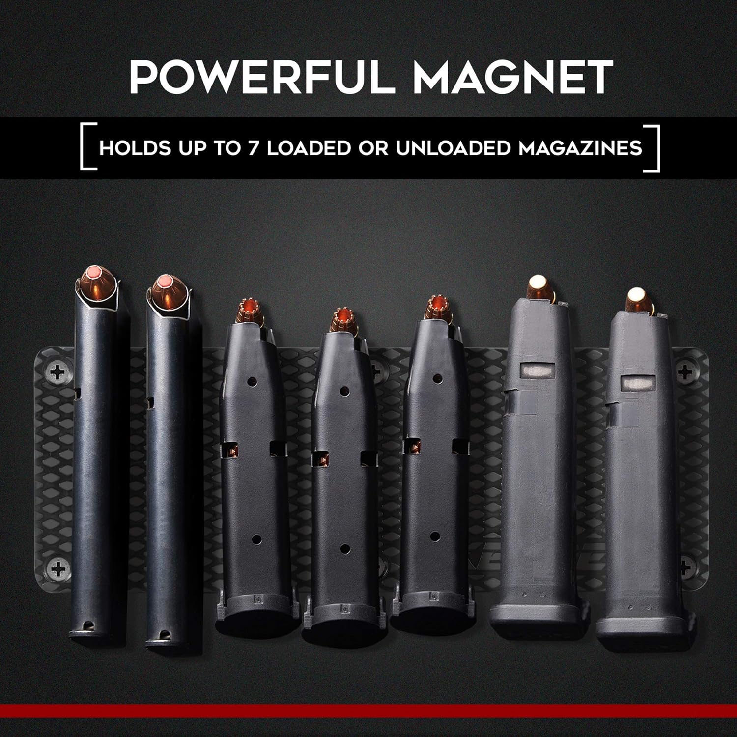 Magnetic Ammunition Holder for Gun Magazines and Clips. Organize & Mount in Your Gun Safe, Locker, Cabinet, Vault... The Ultimate Ammo Storage Accessories for Handgun, Pistol and Rifle Mags. : Sports & Outdoors