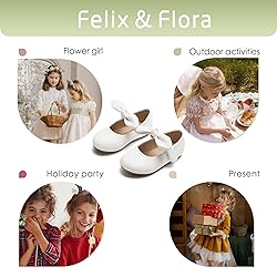 Felix & Flora Toddler Girl White Dress Shoes Size 6