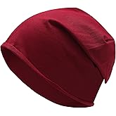 ZLYC Cotton Thin Slouchy Beanie Hat for Men Women Fashion Soft Stretch Knit Skull Cap