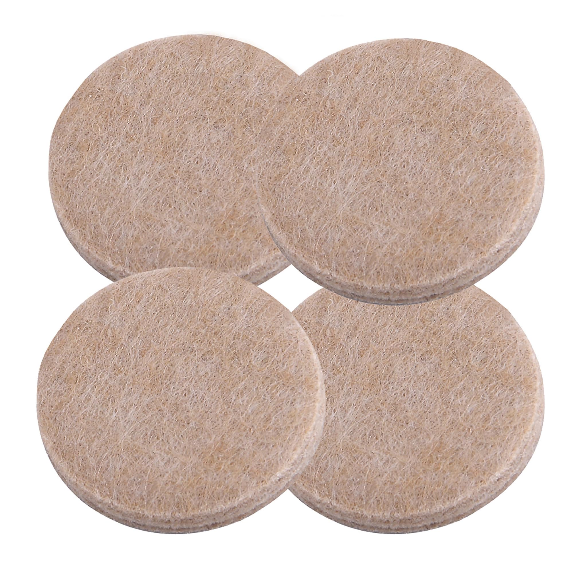 Felt Gard 75mm Large Round Furniture and Floor Protection Pads, for Chair, Table, Sofa, Bed Feet to Protect Hardwood Floors, Pack of 4