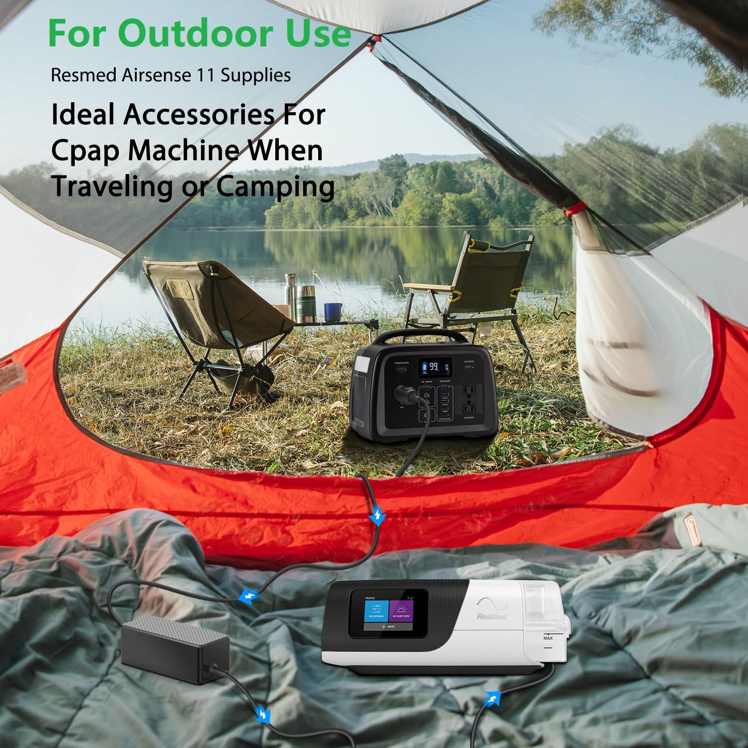 HKY 24V Power Supply Bundle (AC Adapter & DC Converter) Compatible with ResMed AirSense 11 & AirCurve 11 Series CPAP/APAP/BiLevel Machines AirSense 11 AutoSet/Elite/CPAP Power Cord air 11 Supplies