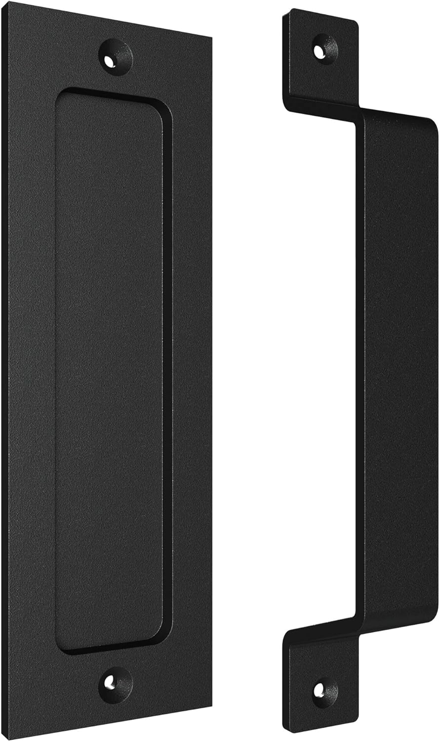 Tibres Barn Door Handle and Pull, Recessed Door Handle for Sliding Barn Door, Pull and Flush Door Handle Set