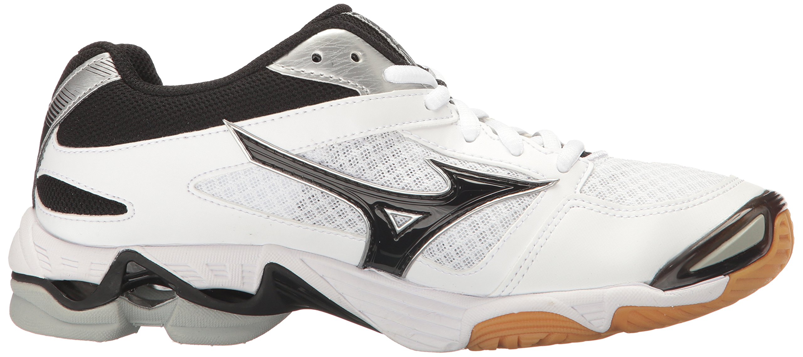 Mizuno Wave Bolt 6 Womens Volleyball Shoes, White/Black, 7.5 B US on