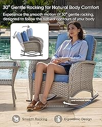 HUMMUH Outdoor Bistro Set-High Back Outdoor Rocking