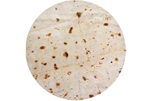CASOFU Burrito Tortilla Throw Blanket 71 inches for Adult Kids, Novelty Tortilla Wrap Blanket Funny Gifts for Women Men Teens, 285GSM Soft Flannel Taco Blanket Birthday Gifts for Boys Girls(Beige)