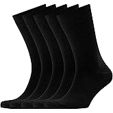 VRD Men’s Dress Socks Bamboo Rayon 5-Pack Crew Socks Fits Shoe Size 8-13 Gift Box