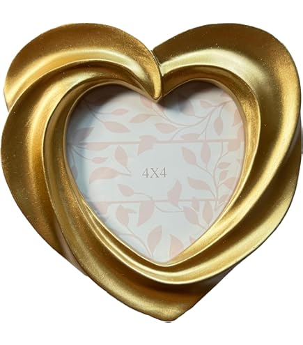 Amazon.com: Isaac Jacobs 5x5 Gold Heart Shaped Rose Border Resin