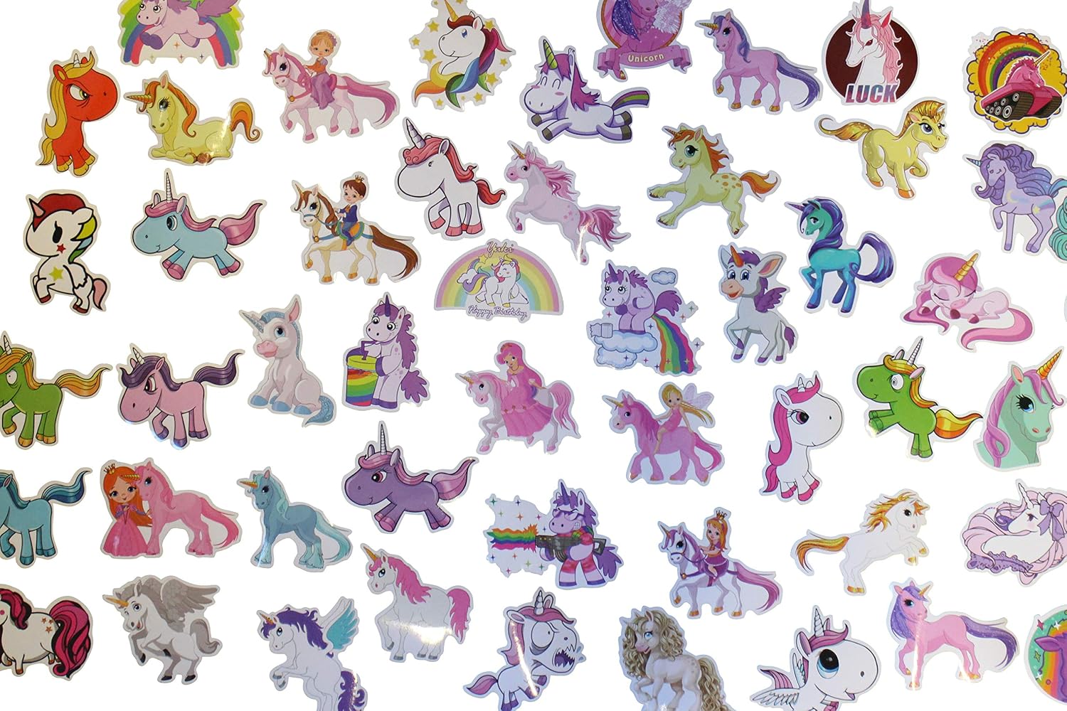 Unicorn Stickers for Kids - 50 Waterproof Vinyl Decals for Laptops Water Bottles, Phones, Scrapbooks & Party Bags - Image 5