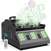 Fancybling 2000W Fog Machine, 3 in 1 Fog Bubble Machine with 2 Bubble Fans, 18 RGB LED Lights Smoke Bubble ALL IN ONE Fog Machine, Bubble Machine for Halloween Party Wedding Birthday