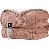 Texciting Heated Blanket Electric Blanket Throw 50''X60''-Heating Blanket with 6 Heat Settings-2-10 Hours Auto Off,ETL Certified,Machine Washable (Fog Rose)