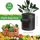 Ohiyoo Potato Grow Bags 15 Gallon 5 Pack with Handles & Window Flap view 3