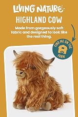 Living Nature Highland Cow Brown Soft Toy 22 cm Farm Animal Gift view 2