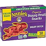Annie's Organic Berry Patch Bunny Fruit Snacks, Gluten Free, 0.8 Ounce (Pack of 20)