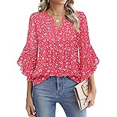 Timeson Women's 3/4 Sleeve Dressy Casual Top