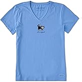 Life is Good Womens Crusher Tee Shirt, Short Sleeve Cotton Graphic T-Shirts, Tuxedo Al Mini