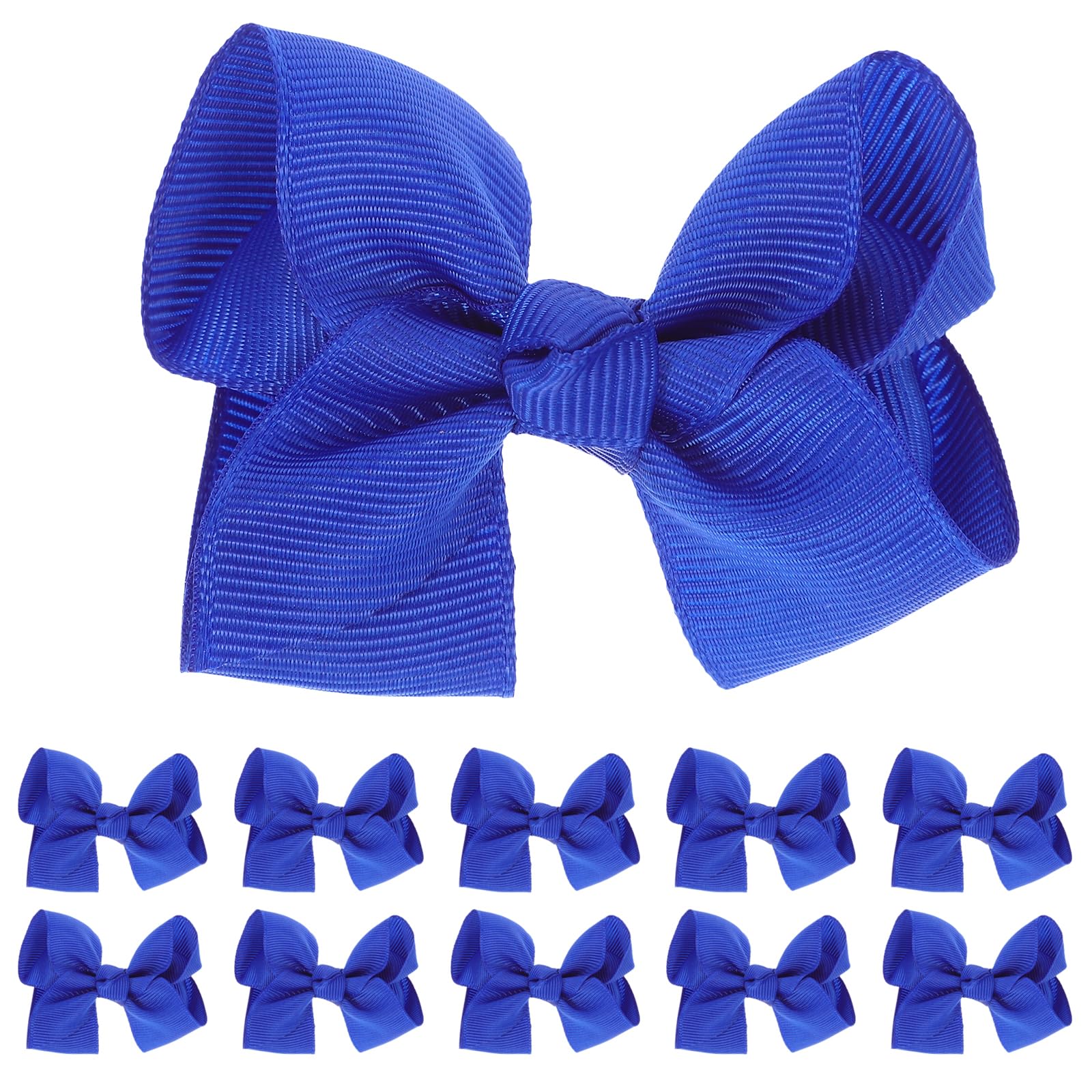 Lurrose 12 Pcs Navy Blue Hair Bows for Girls, 3 Inch Small Grosgrain Ribbon Bows with Non-Slip Alligator Clips for Toddlers, Kids and Teens