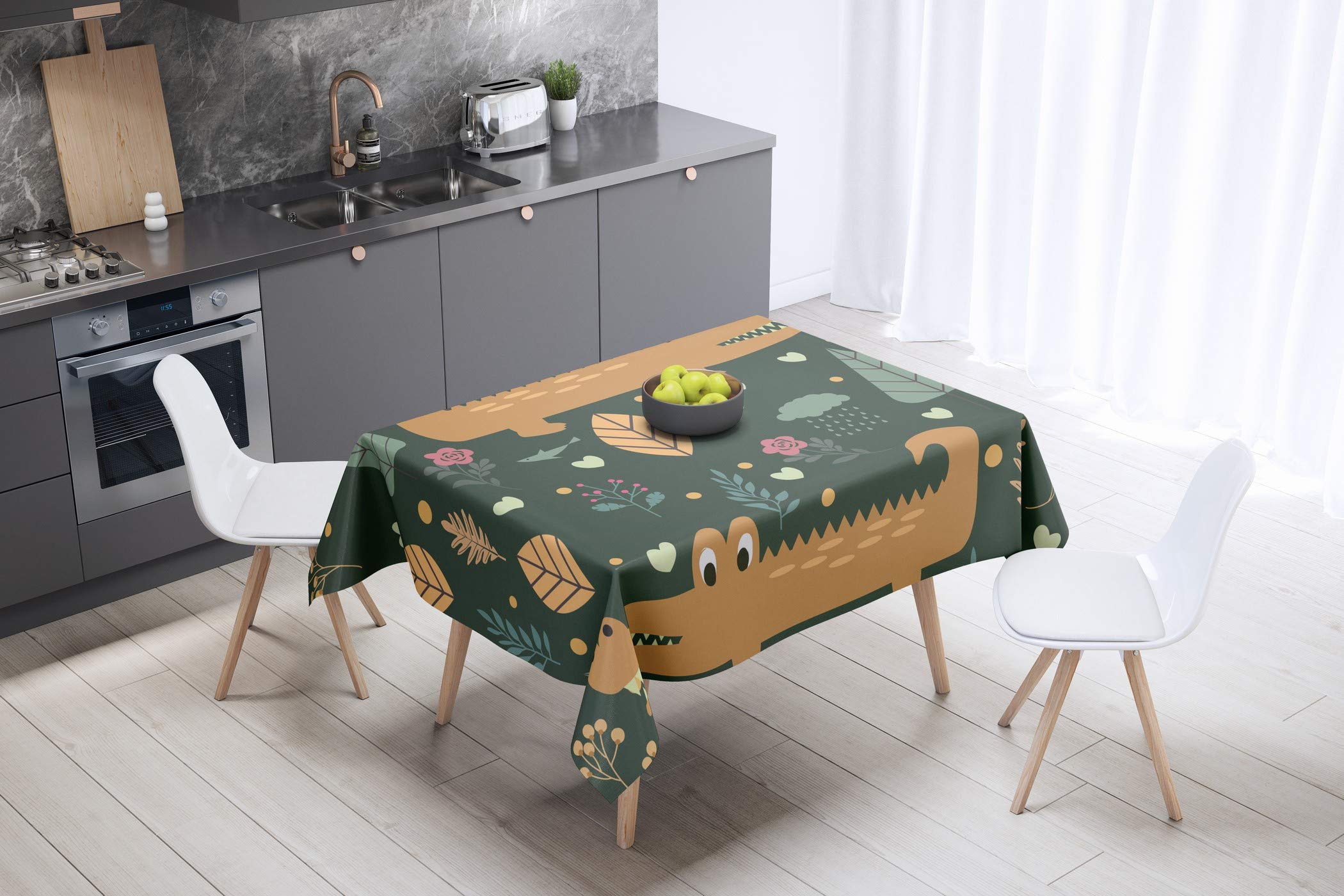 Bonamaison Kitchen Decoration, Tablecloth, 140cm x 140cm - Designed and Manufactured in Turkey