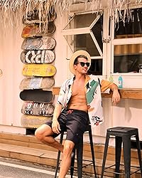SILKWORLD Men's Swim Trunks with Compression Liner