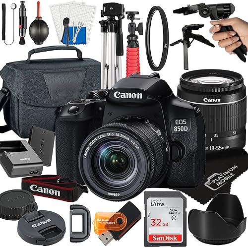Canon EOS 850D Rebel T8i DSLR Camera with 18-55mm Zoom Lens