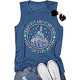 KIDDAD Magic Kingdom Tank Tops for Women: Magical Shirts Fairy Castle Shirt Family Vacation Vest Summer Sleeveless Tops