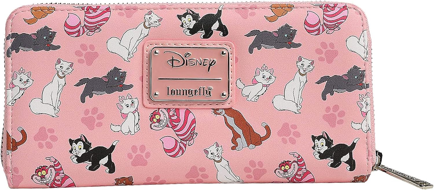 Loungefly Disney Cats Wallet Zip Around Clutch Faux Leather