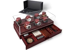 HOLME & HADFIELD Elevate Your Watch Collection with The Collector – Father's Day Gift for Dad – Premium Watch Display Case for 7 Watches – Wooden Mens Watch Box & Watch Case – Lifetime Assurance Included