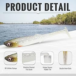TRUSCEND Hand Made Soft Fishing Lures 12PCS, Paddle