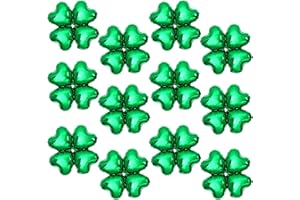 KatchOn, Pack of 12, St Patricks Day Balloons - 18 Inch, Shamrock Balloons | 4 leaf Clover Balloons for St Patricks Day Decorations | Lucky Balloons for Shamrock Decorations | St Patricks Balloons