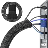 Annex Black Cable Tidy Sleeve 10ft Expandable 1/2 to 1 Inch Braided view 1