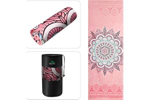 Keemi Non-Slip Yoga Towel Microfiber Yoga Mat Blanket for Hot Yoga Bikram Pilates Gym Towels for Sweat (73"x25", Mandala Pink)