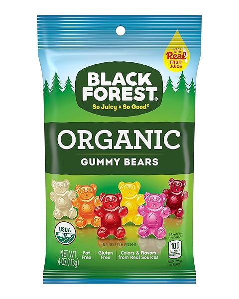BLACK FOREST ORGANIC GUMMY BEARS CANDY, 4-OUNCE PEG BAG